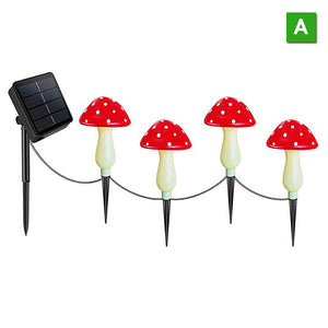 Solar Mushroom Fairy String Lights LED Outdoor Garden Ornament Statues Yard Deco