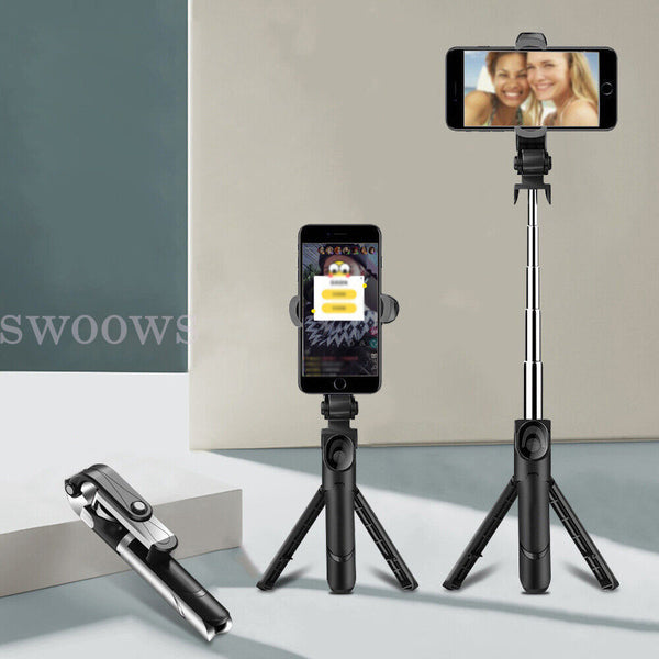 Selfie Stick Rotating Tripod Holder Stand With Bluetooth Remote For Mobile Phone