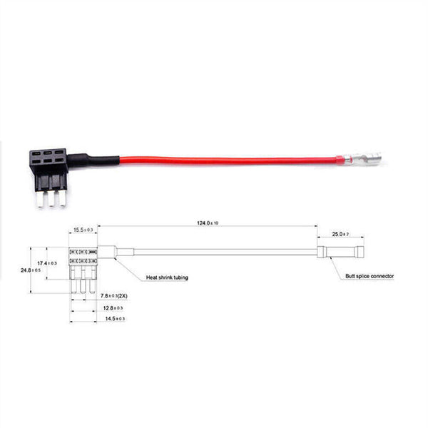 10Pcs 12V 40A Standard Blade Inline Fuse Holder with Water Proof Dustproof Cover