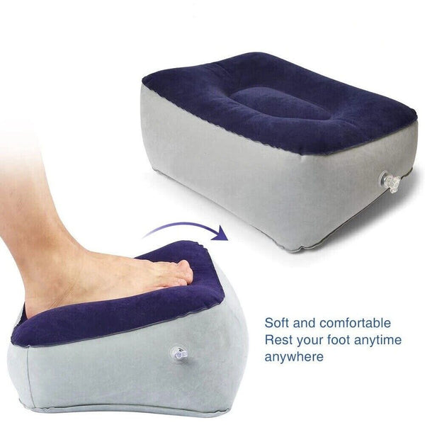 Travel Inflatable Foot Rest Air Pillow Cushion Office Home Leg Footrest Relax AU