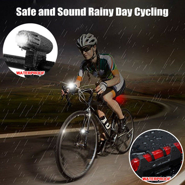 Waterproof Rechargeable LED Bike Bicycle Light USB Cycle Front Back Headlight AU