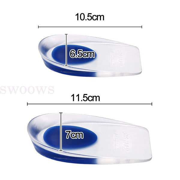 1 Pair Shoe Cushion Heel Pain Relief Fasciitis Gel Support Insoles Shoe Pad