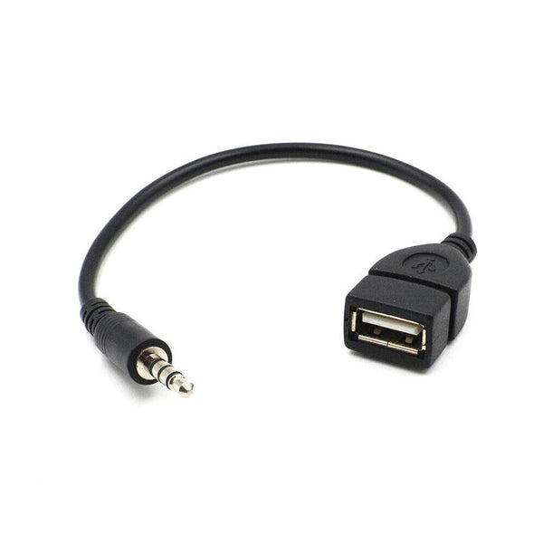 Male Cable Plug AUX Jack 3.5mm Audio to USB 2.0 Female Converter Cord Car Player