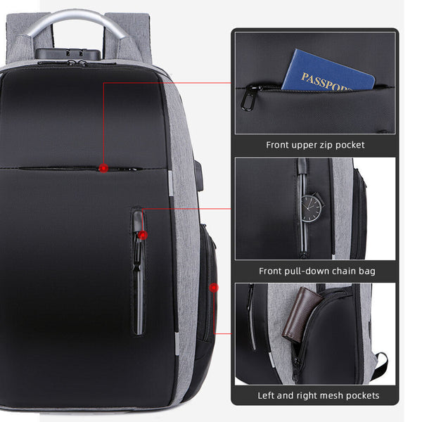 Anti-theft Bag Backpack USB Charging Waterproof Laptop Travel Shoulder School