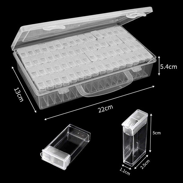 64 Grid Diamond Painting Storage Box Art Nail Bead Accessories Case Kit AU