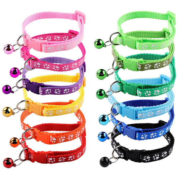 Dog Cat Collar Whelping ID Pet Puppy Kitten Adjustable Harness with Bell AU