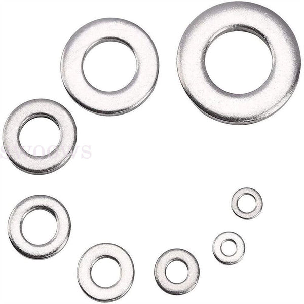 1 Box Kit Nut And Bolt Set Gasket Flat Ring Seal Stainless Steel Washer