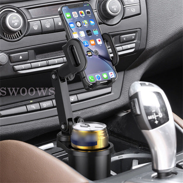 Phone Mount Car Cup Holder 360 Rotating Adjustable Bracket for GPS Mobile Phone