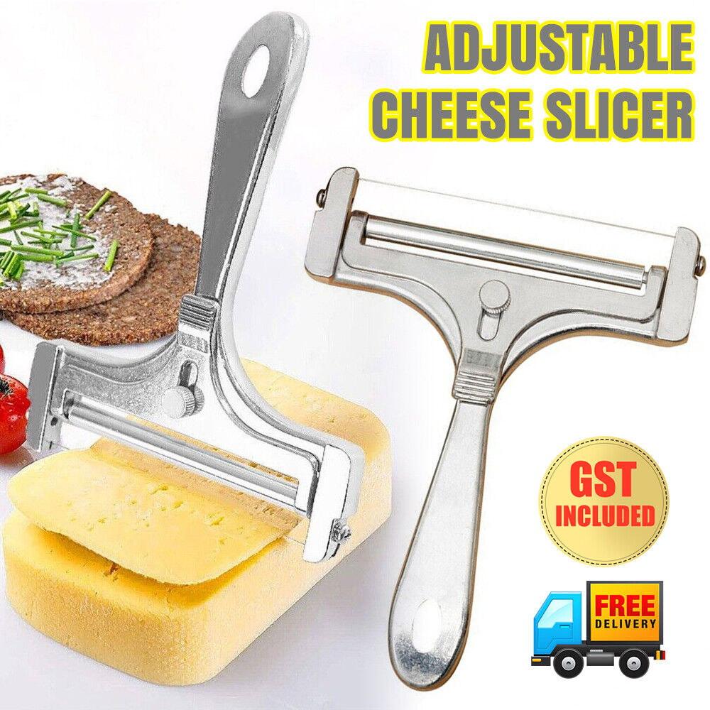 2x Adjustable Cheese Slicer Stainless Steel Wire Cheese Cutter Kitchen Cooking