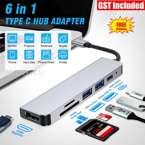 6in1/8in1/3in1 USB-C Type C HDMI USB 3.0 HUB Adapter For MacBook Pro iPad