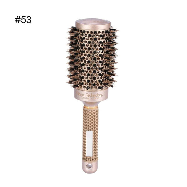 Thermal Ceramic Ionic Round Barrel Hair Brush Comb with Boar Bristle Salon Brush