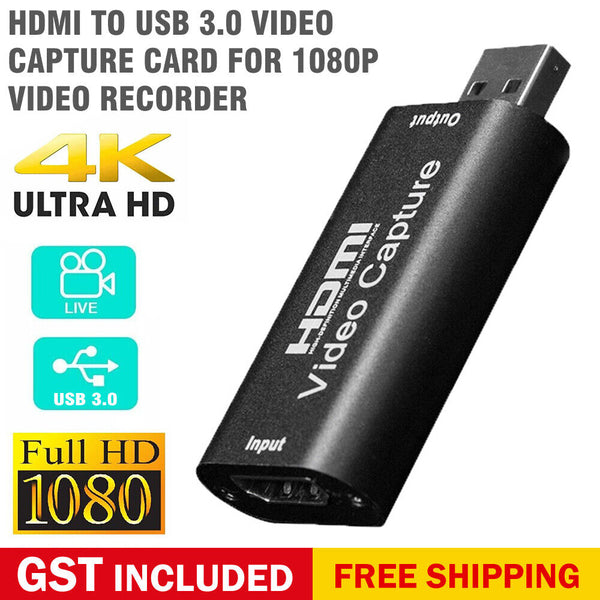 HDMI to USB 3.0 Video Capture Card for 1080P Video Recorder Game Live Streaming