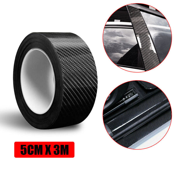 Car Door Sill Protector Edge Sticker Carbon Fiber Rubber DIY Bumper Guard Strip