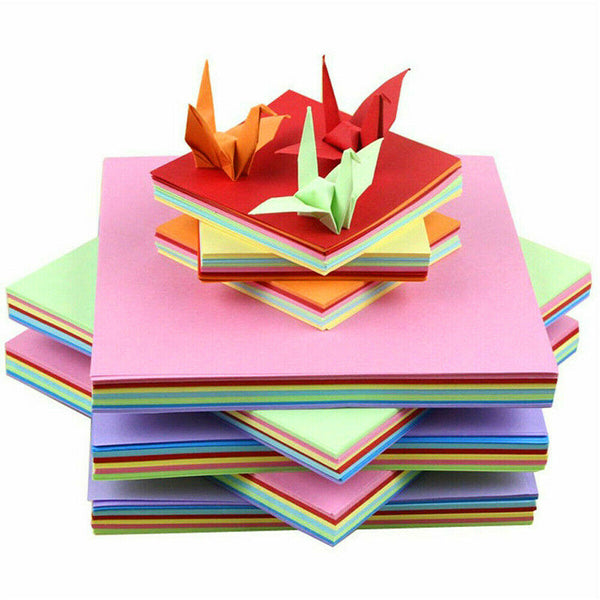 100pcs Square 10 Colors Origami Folding Paper DIY Handmade Crafts Tools 15X15CM