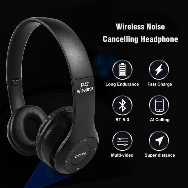 Wireless Noise Cancelling Headphones Bluetooth 5.0 earphone headset with Mic AU