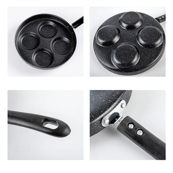 4 Holes Korean Frying Pan Carote Non-stick Round Fry Egg Pancake Pan Giftbox