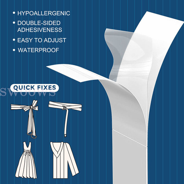 80pcs Double Sided Tape for Clothes Body Fashion Skin Clear Tape Dress Strips