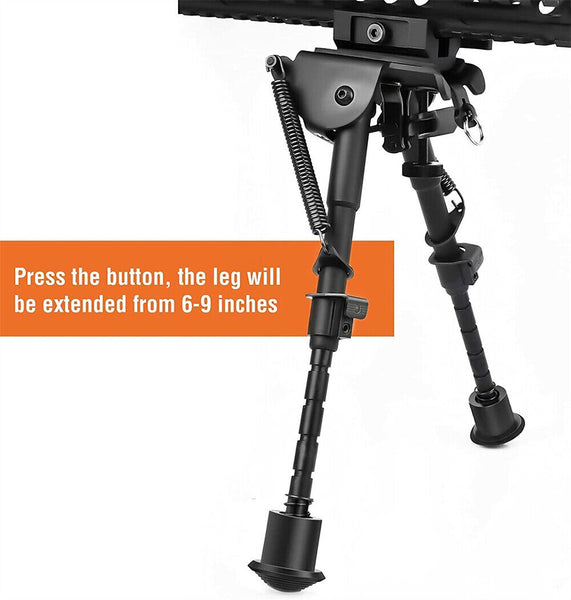 6"-9" Height Sniper Rifle Swivel Sling Bipod Adjustable Hunting Mount Stand AU