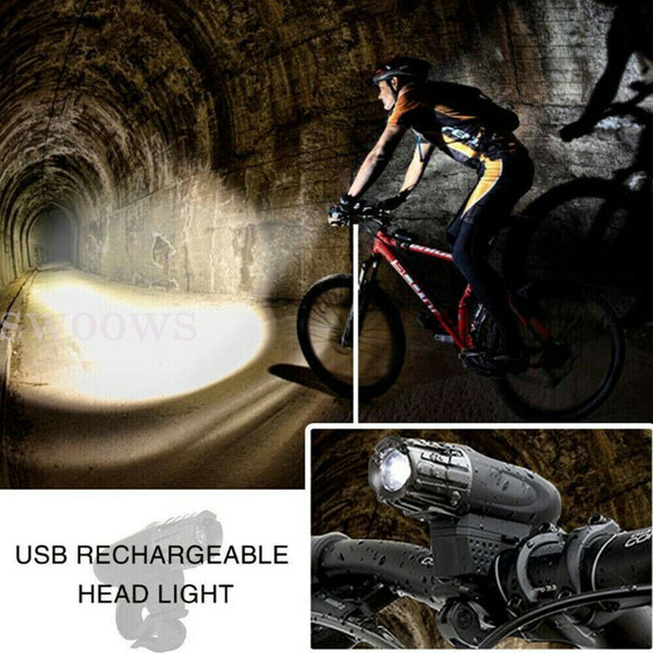 Waterproof Rechargeable LED Bike Bicycle Light USB Cycle Front Back Headlight AU