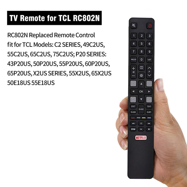 RC802N ARC802N YUI1 for TCL TV 65C2US 75C2US 43P20US LED For TCL TV Remote