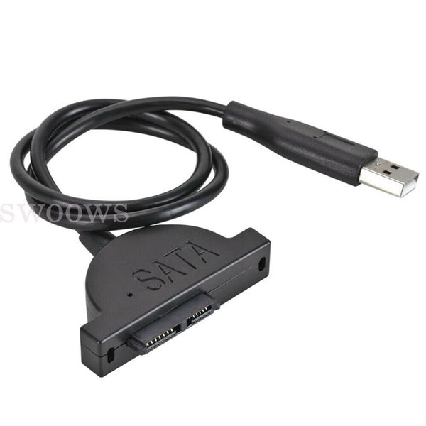 USB 2.0 to Mini SATA 7+6 13Pin Adapter Cable for Laptop CD/DVD Slimline Drive