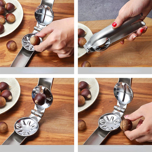 Stainless Steel Chestnut Cutter Pliers Nut Cracker Walnut Clip Nut Easy Opener