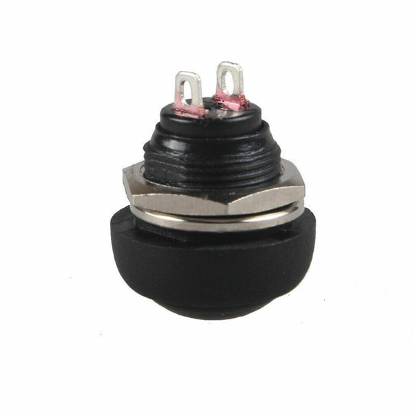 Latest 5Pcs Mini Round Switch 12mm Waterproof Momentary Push Button Black 12-24V