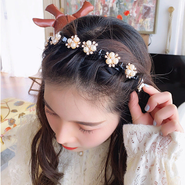 3x Double Layer Bangs Hairpin Hair Clip Headband Braided Hair Hoop Hair Bands