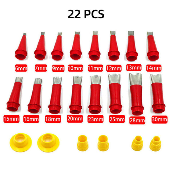 22PCS/SET Caulking Caulk Nozzle Applicator with Base Kits Sealant Finishing Tool