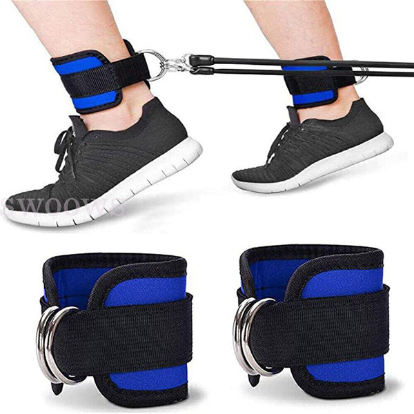 Weight Lifting Ankle D-Ring Strap Pulley Cable Kickbacks Attachment Gym Leg