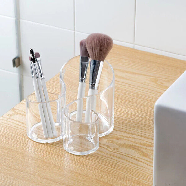 Clear Acrylic Makeup Brush Holder Organizer Cosmetic Storage Container Case AU