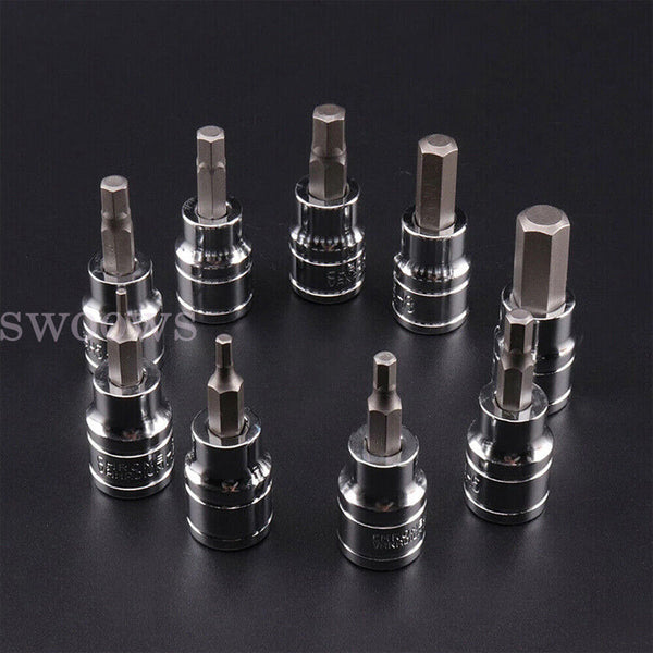 9pcs Allen Key Sockets Hex Bit Socket Set 3/8" Drive Drill Metric Tools 2-10mm