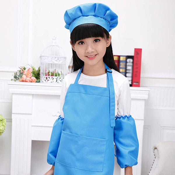 Unisex Kids Boys Girls Adjustable Apron Kitchen Cooking Wear Pocket Washable AU