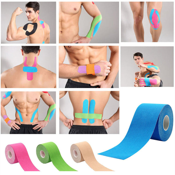 6x Athletic Elastic Physio Sports Kinesiology Rock Tape Muscle Bandage 5cmx5m AU