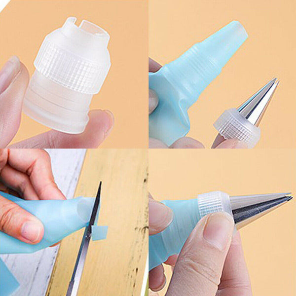 24pcs Nozzle+ Silicone Icing Piping Bags Cream Pastry Set Cake Decorating Tools