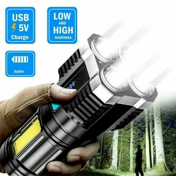 Super Bright 1000000LM Torch Led Flashlight USB Rechargeable Tactical Light