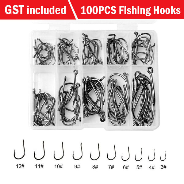 100-600x Octopus Beak Suicide Fishing Hooks Chemically Sharpened Tackle 3-12#