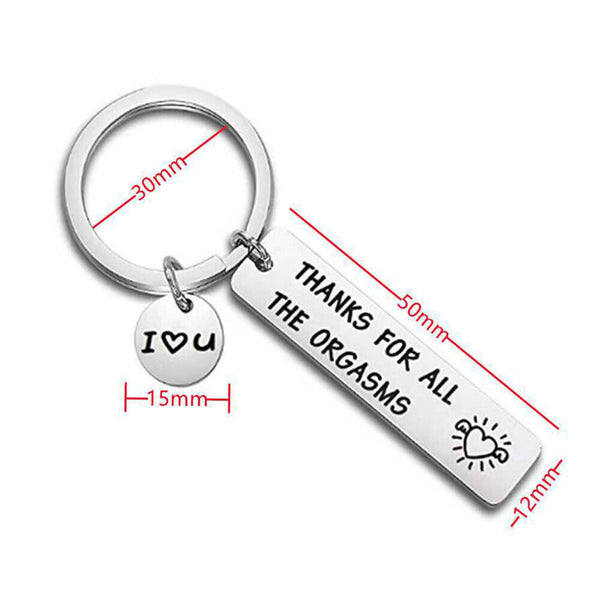 THANKS FOR ALL THE ORGASMS FUNNY FRIENDS COUPLE GIFT KEY RING KEYCHAIN KEYRING