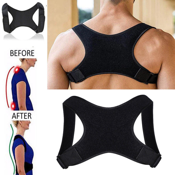 1/2Posture Corrector Adjustable Back Shoulder Belt Support Body Brace BackUnisex