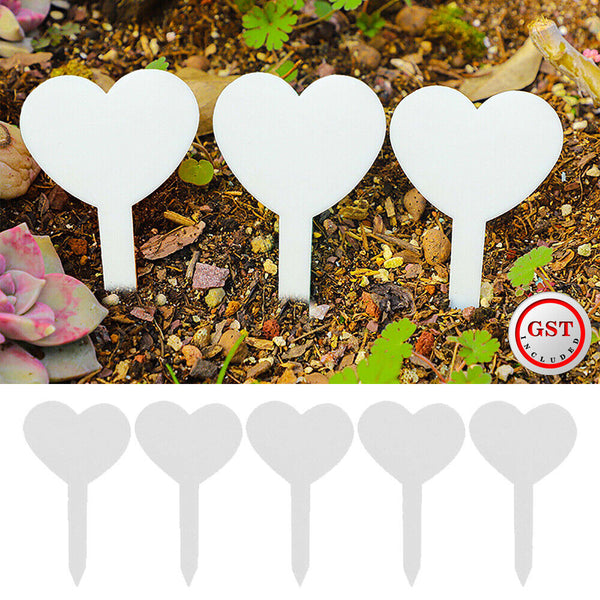 UP 500PCS Heart-Shaped Plant Labels Flexible Plastic Garden Tag Nursey Seeding