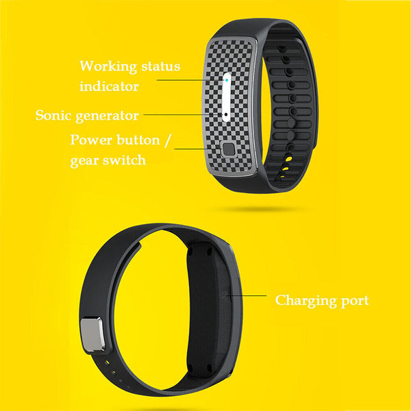 1-4xUltrasonic Anti-Mosquito Bracelet Bug Pest Repel Wrist Band Insect Repellent