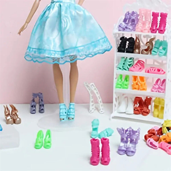 42Pcs Items For Barbie-Doll Jewellery Clothes Set Accessories Dresses Shoes