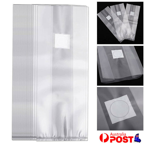 50/100x Mushroom Grains Spawn Grow Bag 25x50cm Substrate High Temp Pre Sealable