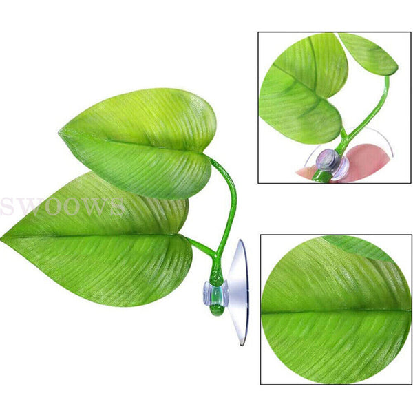 Artificial Plant Leaf Betta Hammock Fish Rest Bed Tropical Aquarium Decor