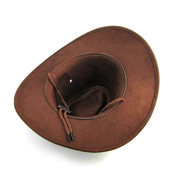 Cowboy Hat Unisex Faux Leather Sunhat Wild Brim Panama Hat Visor Hats Fashion AU