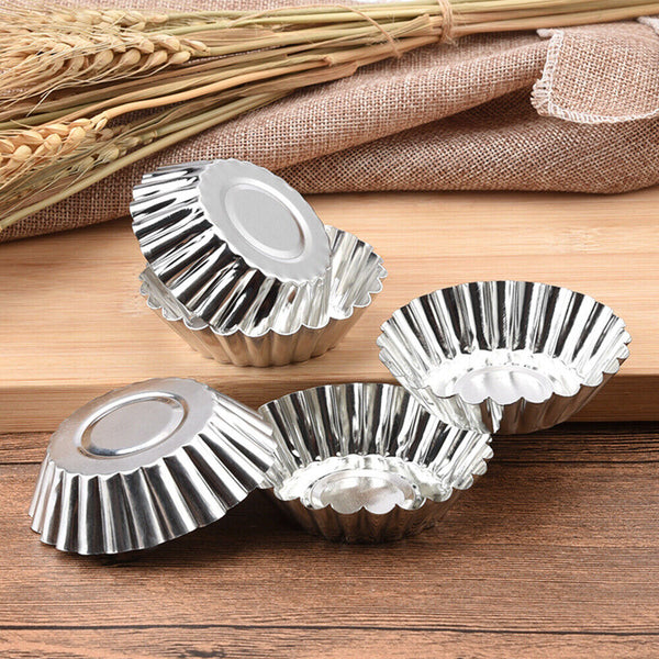 20PCS Cake Cups Circular Tins Pie Egg Tart Mould Mold Plate Baking Tool Cupcake