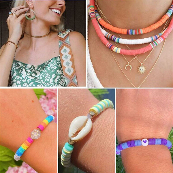 5822pcs Clay Heishi Beads Flat Beads Kit for Bracelets Necklace Earrings Anklets