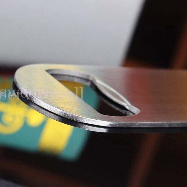 Stainless Steel Speed Bottle Opener Bartender Flat Bar Blade Cap Can Beer Drink