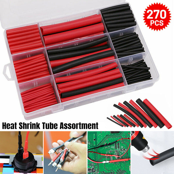 Heat Shrink Tubing Tube Assortment Wire Cable Insulation Sleeving Kit 270 pcs AU