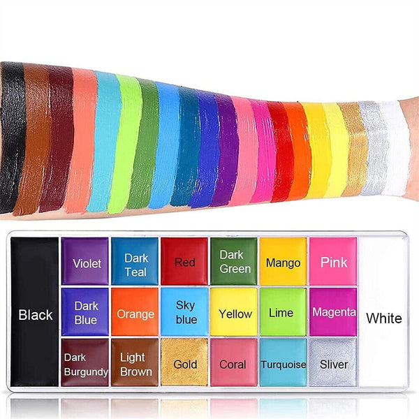 20 Colours Professional Face Painting Kit for Kids Adults Face Body Paint Set